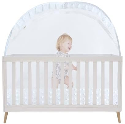 Wonder Space Elegante Toldo de Red para Cuna de Bebé - Diseño Minimalista - Malla Duradera y Transpirable para Evitar Que el Bebé se Salga - Protección contra Mosquitos Insectos (Encaje)