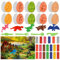 Tigvio 35 Stück Ostereier Knete Zubehör, Knetwerkzeug Knete ab 2 3 4 5 6 Jahre Knete Set mit 10 Dinosaurier Ostereier Formen und 20 Spielknete, Osterparty Geschenke für Kinder Jungen und Mädchen