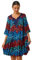 Roman Originals Smock Dress for Women UK Ladies Cotton Summer Embroidered Frilled Tiered Casual Beach Cruise Holiday Cocktail Party 3/4 Sleeve Pull On Gathered Skirt - Navy Red - Size 14