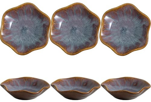 Sightday 6PCS Ceramic Dipping Bowls, Small Purple Snack & Dip Bowls, Traditional Round Style, Single-Piece Ceramic Construction, Dishwasher & Microwave Safe