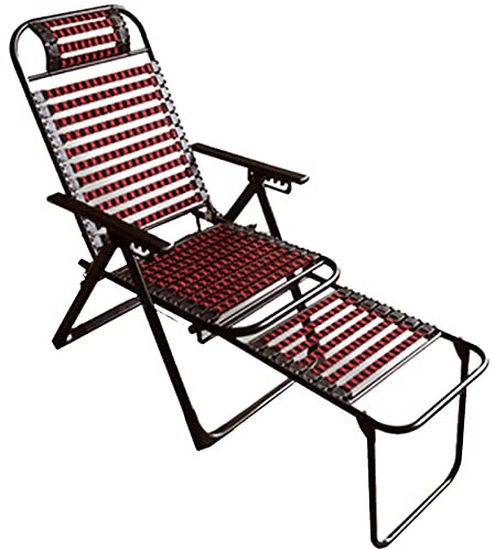 SZITW Fauteuil inclinable avec Repose-Pieds, Chaise de Bureau à Dossier Haut avec Appui-tête, Chaise Longue réglable et Respirante, Corde Super élastique, Rouge et Noir