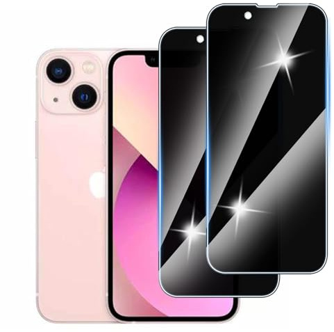 Hirshen [2 Stück] Sichtschutzfolie für iPhone 13 Mini Panzer Schutz Glas, Anti-Spähen Privatsphäre Schutzfolie, 9H Härte, Anti-Kratzer, Bläschenfrei,Anti-Spy