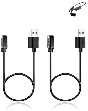 (2 Pack) Charging Cable for Mozone Bone Conduction Headphones, yystao Stable magnetic USB Charger Cord compatible with Mozone X19