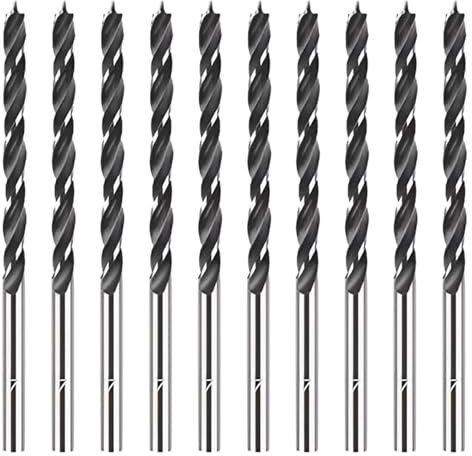 10PCS 4mm Wood Drill Bits,Drill Bits Precise Cutting,4mm Professional Carbon Steel Drilling Bits for Wood