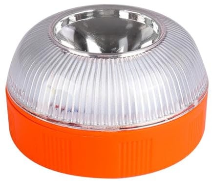 V16 Emergency Light with Magnetic Base - 360° LED Warning Beacon for Cars & Motorcycles, Rechargeable Battery, Flashing/Yellow & Steady/White Modes