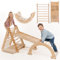 Telaio da arrampicata 4 in 1, extra grande, per bambini – scala triangolare, arco da arrampicata & cuscino Montessori, scaletta da arrampicata in legno, per bambini dai 1 ai 5 anni