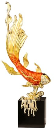 Tauzveok Skulpturen Deko Fisch, Metall Abstract Kunst Statue, Koi Deko Skulptur, Modern Dekoration Wohnzimmer, Home Deko, Büro, Bücherregal Deko,Fish Big