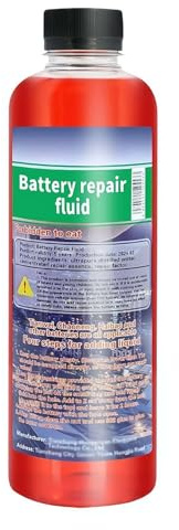 Liquide de réparation de batterie, 500 ml, liquide de récupération efficace pour batterie au plomb-acide, chariot de golf, moto (rouge)