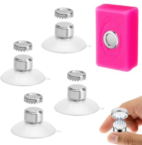 Porte Savon Aimanté Ventouse Magnetique 4 Pièces Puissant pour Savon Solide, Support en INOX 304 pour Douche et Salle de Bain, Adhérence Forte