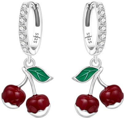 MISEFF 925 Silber Anhänger Ohrringe, Schmetterlinge und Blumen und Blätter Design - Mode Schmuck Geschenk für empfindliche Ohren