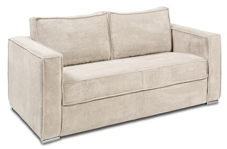 Vente-unique - Schlafsofa 3 Loreto - Samt - beige