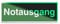 Betriebsausstattung24 Fluchtwegschild „Notausgang“ - Folie, langnachleuchtend - 30,0 x 10,5 cm - DIN 67510 Klasse C - Leuchtdichte von 150/22 mcd/m² - Notausgangsschild, selbstklebend