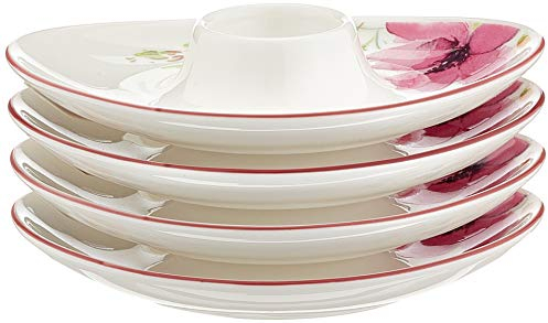 Villeroy & Boch Mariefleur Basic Premium Porcelaine, 4 x Coquetier, blanc, 13 x 13 x 14 cm, 4 unités de