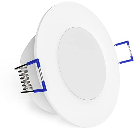 linovum WEEVO Set IP44 Einbaustrahler LED 230V rund - runder Deckenspot warmweiß 3,5W Bad & Außen - flacher Einbau 29 mm