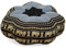 Livasia Meditationskissen Stern - Ø 30x15cm - Yogakissen mit Kapok, Pouf, Bodenkissen sternförmig Yoga Zen Meditation, Zafukissen für Garten und Balkon, Sitzkissen handgefertigt (Blau/Elefanten)