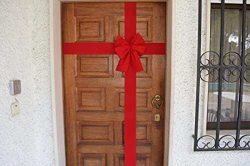 Rote Fertigschleife Haustür, Hauseinweihung, Laden, Dekoschleife Weihnachten, Hauseingang, Eröffnung, Haus und Wohnungsübergabe