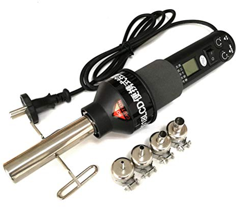 LEEEC Pistola de Calor, Soldador eléctrico 220V 450W 450 Grados LCD Ajustable de Calor electrónico Pistola de Aire Caliente Estación de Soldadura para desoldar