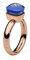 Qudo Firenze Edelstahl rose farbenem Ring mit blue Stein (blau) (54 (17.2))