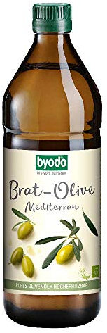 Brat-Olive Mediterran Bio-Olivenöl von Byodo – Hocherhitzbar zum Braten, Grillen & Frittieren, 6 x 0,75 l Flasche, Vegan, Mediterraner Geschmack, Vielseitig einsetzbar