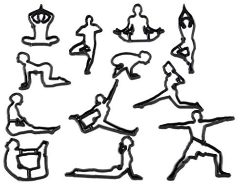 TOSSPER 12 Pc/Satz Fondant/Ausstecher Kunststoff Zuckermasse Zuckerfertigkeit-Form-Kuchen, Die Werkzeuge Für Party, DIY, Kunsthandwerk, Yoga/Sport-Thema