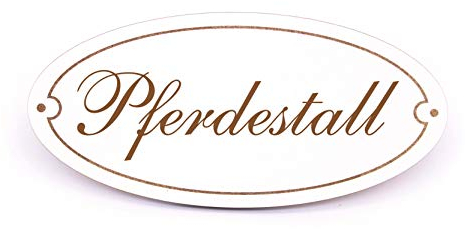 Schild Türschild Oval - Pferdestall - selbstklebend Pferd Dekoschild 15x7cm