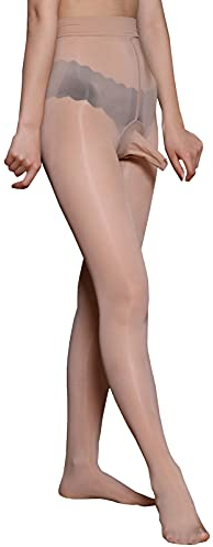 BEFASY Sexy Herren-Strumpfhose, 8D-Öl, Nylon, durchsichtig, hochelastisch, glänzend, glänzend, formend, Kaffee, geschlossene Scheide, Einheitsgröße