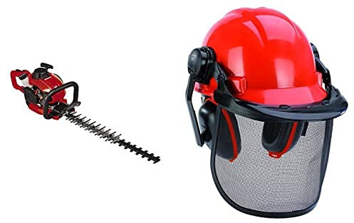 Einhell GE-Ph 2555A - Recortasetos De Gasolina, Motor De 2 Tiempos, Encendido Electrónico, 0.85 Kw (Ref. 3403835) + Forstschutzhelm Casco Seguridad con Proteccion Auditiva Bg-HH 1
