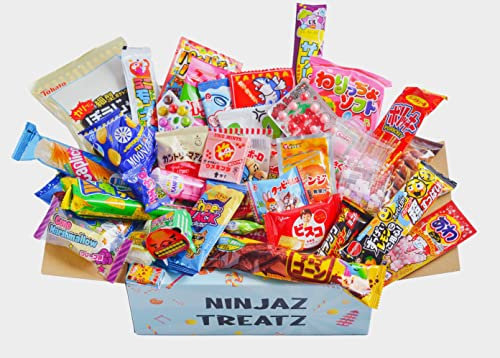 NINJAZ TREATZ 40 collations et bonbons japonais authentiques coffret de Délices sucrés et salés du Japon