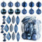 Prextex Midnight Blue 24-Piece Shatterproof Christmas Ball Ornaments The Perfect Glitter Balls, Christmas Tree Baubles Christmas Decorations, Exquisite Xmas Combo of 8 Christmas Balls and Shape Styles