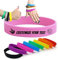 Temeite Kautschukarmband, 100% umweltfreundliches Silikonmaterial, Modisch und Design, Geeignet für alle Altersgruppen, Regenbogen-Silikonarmband, Personalisiertes Armband (Farbe: Pink)
