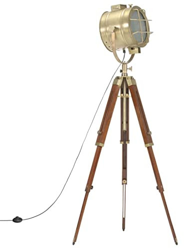 Tidyard Catherinol Lampadaire à trépied Bois de manguier Massif 165 cm