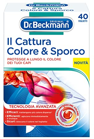 Dr. Beckmann Capture couleur & sale technologie avancée | Pour protéger longtemps les couleurs du linge | Avec des molécules qui capturent les couleurs et les microfibres | 40 feuillets