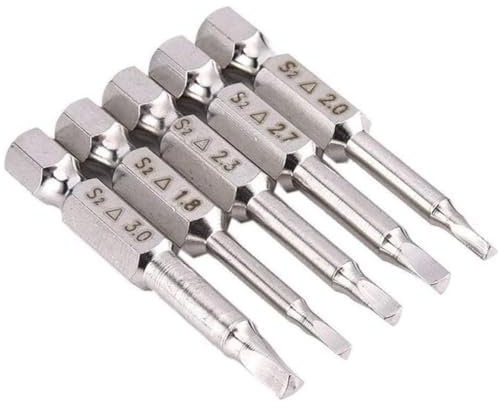 Screwdriver Bit Sets 5 Pcs Magnetic Triangle Screwdriver - 1/ 4in Hex Shank 50mm Hex Screwdriver Set with 1.8/2.0/2.3/2.7/3.0 mm Triangular Screwdriver Bits