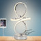 EIDISUNY LED Table Lamp Dimmable Touch Control Table Lamp Silver Curved LED USB Charge Bedside Lamp for Bedroom Office Living Room Creative Modern Home Decor Table Light
