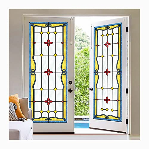 Siunwdiy Privacidad de la película de la vidriera, Pegatinas esmeriladas para Ventanas, no Adhesivas, estáticas, para el hogar, apartamento, Dormitorio, baño, Cocina, Puerta,A,40x120cm(16x47inch)