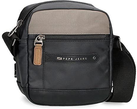 Pepe Jeans Cardiff Small Black Umhängetasche 15x19,5x6 cm Polyester und PU