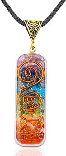 YAHOYA 7 Chakren Hand Heilung Orgon Anhänger - Chakra Kristall Halskette mit verstellbarem Seil - Chakra Schmuck Spirituelles Geschenk