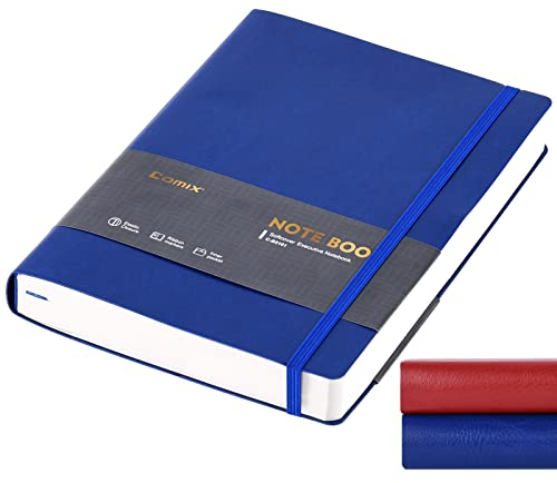 Premium B5 Softcover Journal Notebook – 320 Seiten, 100 g/m² dickes Papier, Innentasche und Gummibandverschluss (1, blau)