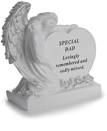 David Fischhoff Sentiment Angel Heart Graveside Remembrance Plaque Ornament - Dad