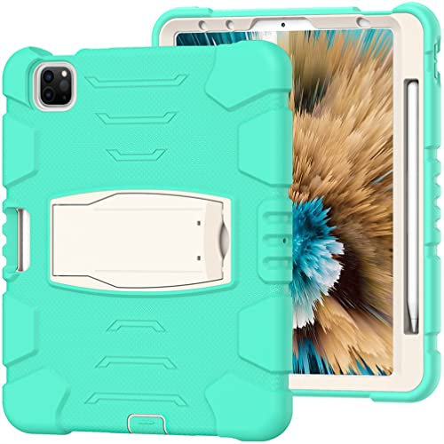 Funda Militar Resistente para iPad Pro 12.9 Funda 6, 5, 4, 3ª generación (2022, 2021, 2020, 2018), Color Verde Oscuro