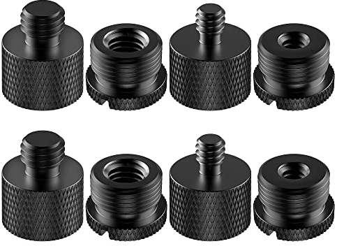 InnoGear 8 Stück Mikrofonständer-Adapter, 5/8 Buchse auf 3/8 Stecker 3/8 Buchse auf 5/8 Stecker 5/8 Buchse auf 1/4 Stecker 1/4 Buchse auf 5/8 Außengewinde Adapter für Mikrofonständer Galgenarm