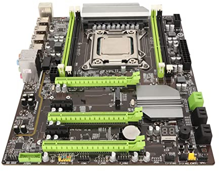 Ciciglow Placa Base de Escritorio X79T, 4 Canales DDR3 LGA 2011, 8 Phase Power, Tarjeta de Red 100M, 1866/1600/1333MHz, para Reemplazo de PC