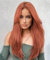 VEBONNY Kupferrote Bob Lace Perücke mit Pony, Synthetische Auburn Ginger Geschichtete Perücken für Frauen, Natürlich Gerade Klebstofffreie Schulterlange Lace Front Perücke, 16 Zoll VEBONNY-806