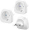 Reiseadapter, 3er Pack DE auf IT Reisestecker Adapter 2 Pin Europa auf 3 Pin Italien Stecker Typ L Schuko Adapter EU auf Italien Chile, Weiß
