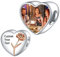 LaMenars Personalized Photo Charms Geburt Blume Januar Schneeglöckchen Perlen Sterling Silber Anpassen Bild Liebe Herz für Frauen Armbänder und Halsketten Geschenke für Mädchen