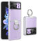 Crystal Clear Hülle für Samsung Galaxy Z Flip 3 mit Ring [Anti-Vergilbung] Dünn Hart PC Handyhülle Cover [Rückseite und Vorne] Anti-Gelb Kratzfest Schutz Case für Samsung Galaxy Z Flip3 Transparent