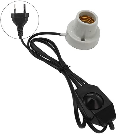 Tnfeeon Support de Lampe Chauffant en Céramique Reptile, Douille Professionnelle E27 pour Tortue Tortue Lézard, Résistant aux Hautes Températures, Facile à Installer (Prise UE 250V)