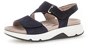 Gabor Damen Riemchensandalen, Frauen Sandalen,Wechselfußbett,Sandaletten,Sommersandalen,bequem,flach,Sommerschuhe,Blue,40.5 EU / 7 UK