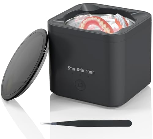 ACWOO Ultrasonic Cleaner for Dentures, Retainer, Mouth Guard, Aligner, Whitening Trays, Toothbrush Head, 45kHz Ultrasonic Jewelry Cleaner, 190ML Portable & Low Noise Cleaner Machine for Home Travel