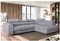 MEBLINI Schlafcouch mit Bettkasten - Ecksofa mit Schlaffunktion - Sofa mit Relaxfunktion und Kopfstützen - Couch L-Form - Eckcouch - Wohnlandschaft - Porto - 269x204x72cm Rechts - Grau Samt